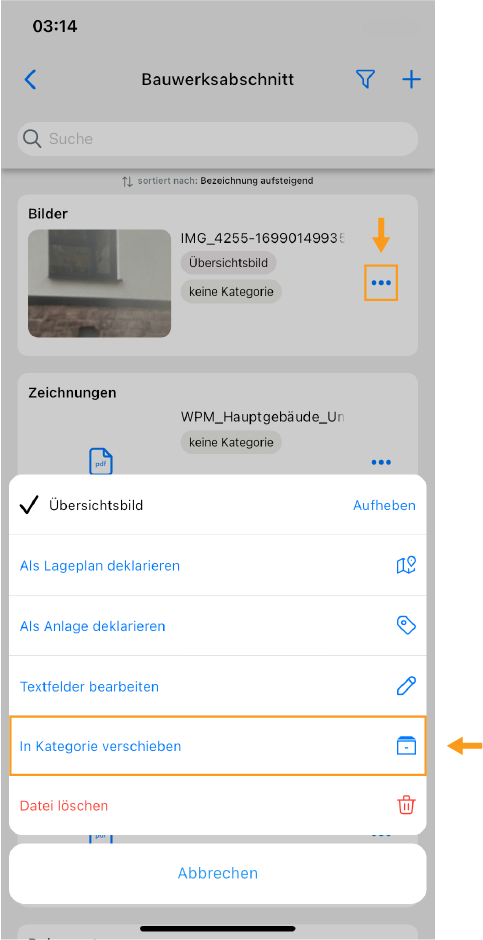 BZD in Kategorien verschieben